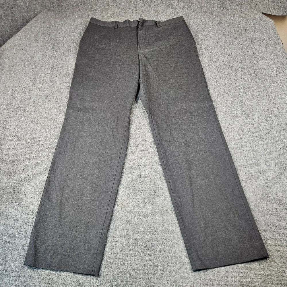 Banana Republic Standard Fit Mens Dress Pants Charcoal Gray 36 Cotton Blend